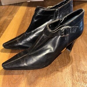 Bandolino Black Leather Ankle Boots Sz 9.5